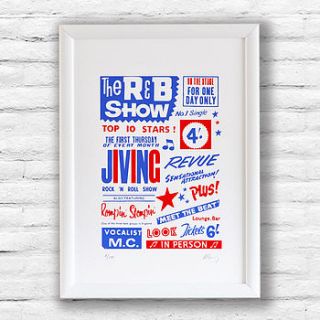 'the r&b show' limited edition screen print by print basement