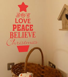 christmas tree quote wall sticker by all things brighton beautiful