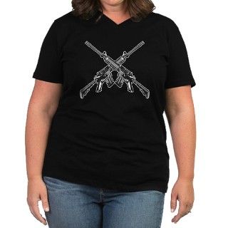 Crossed AR15 Rifles Womens Plus Size V Neck Dark by rotntees