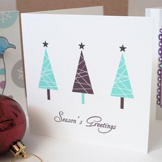 personalised 'trees' christmas cards by ten and sixpence