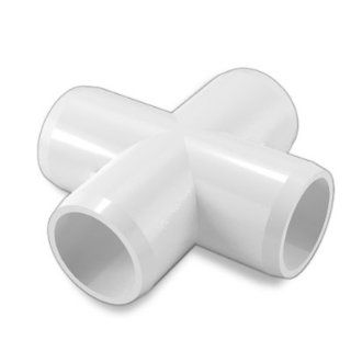 FORMUFIT 1/2" Cross PVC Fitting Connector   Furniture Grade: Everything Else