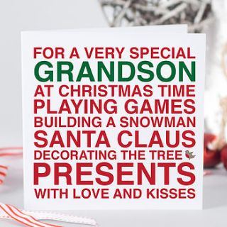 'very special grandson' christmas card by megan claire