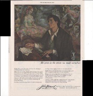 John Hancock Mutual Life Insurance Company Stephen Foster He Gave Us The Music We Made Ourselves 1949 Original Vintage Advertisement : Prints : Everything Else