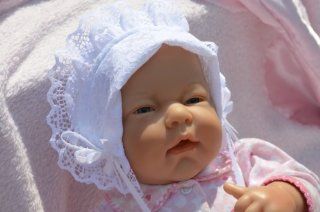 Elegant White Satin, Ribbon, and Lace Keepsake Baby Bonnet That Doubles As a Bridal Hanky. Perfect Gift for the New Bride Starting Her Family or a Newborn Being Welcomed Into the Family   Bring Home the Baby From the Hospital or Use for Baptism or Christen