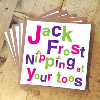 pack of five' jack frost' christmas cards by megan claire