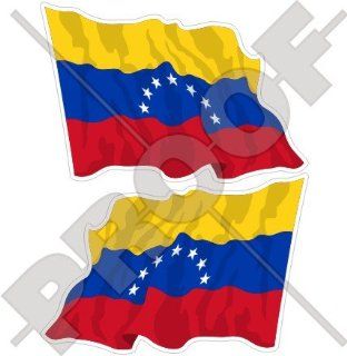 VENEZUELA Former Civil Waving Flag (7 star) Venezuelan, SOUTH AMERICA 4,7" (120mm) Vinyl Bumper Stickers, Decals x2 