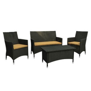 dCOR design Cascade 4 Piece Lounge Seating Group with Cushions