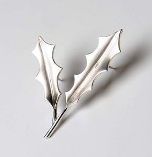 sterling silver holly brooch by louise mary designs