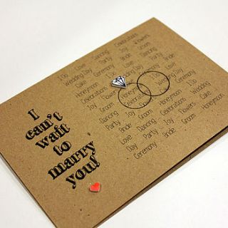 'i can't wait to marry you' wedding card by little silverleaf