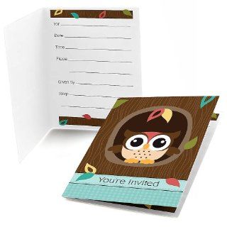 Owl   Look Whooo's Having A Baby   Set of 8 Fill In Baby Shower Invitations: Toys & Games