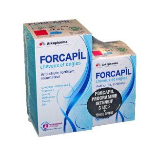 Arkopharma Forcapil Vitamins for Hair Loss, Volumizing, and Nails 180 Caps+ 60 Caps for Free: Health & Personal Care