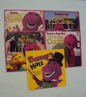 Book Sets Barney the Purple Dinosaur Books : Barney and Bj Go to the Fire Station   Barney Goes to the Dentist   Barney's Hats   Barney and Baby Bop Go to the Doctor   Barney and Bj Go to the Zoo (An Unofficial Box Set   Children Picture Books): Mary A