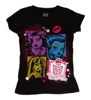 Monster High Character Profile Girls T shirt (XL 14/16, Black): Fashion T Shirts: Clothing