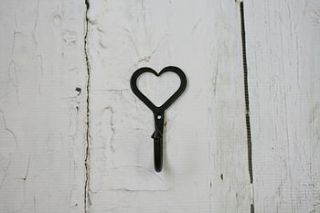 wrought iron heart hook by country touches