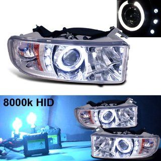 8000k Slim Xenon HID Kit + 94 01 Dodge Ram Halo LED Projector Head Lights: Automotive
