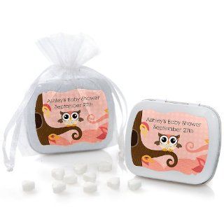 Owl Girl   Look Whooo's Having A Baby   Personalized Baby Shower Mint Tin Favors: Toys & Games