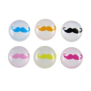 Gino Colorful Mustache Home Button Stickers 6 in 1 for Apple iPhone 4 4G 4S 4GS 5 5G: Cell Phones & Accessories