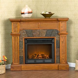 Mission Oak Convertible Slate Electric Fireplace