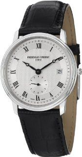 Frederique Constant Slim Line Silver Dial Black Leather Mens Watch FC 245M4S6: Frederique Constant: Watches