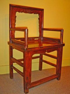 F23325 Antique Low Back Chinese Chair, circa 1880, China, Northern Elm (Yumu), Oriental Furniture, A   Dining Chairs
