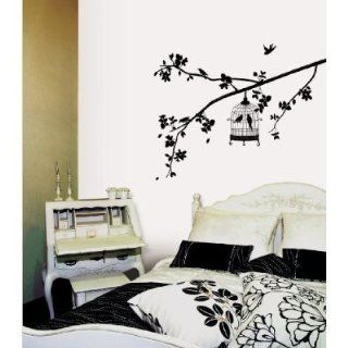 (20x28) Parisian Spring   Bird in Tree Silhouette Repositional Wall Decal   Prints