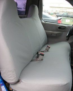 Exact Seat Covers, F243 X7, 1999 2007 Ford F150 and Light Duty F250 Bench Seat Custom Exact Fit Seat Covers, Gray Twill Automotive