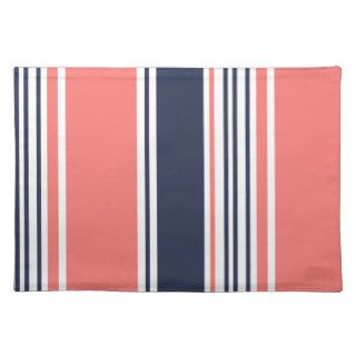 Pink and Blue Modern Stripes Placemat