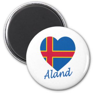 Aland Islands Flag Heart Refrigerator Magnet
