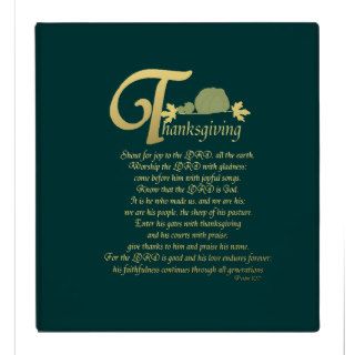 Thanksgiving   Psalm 100 Vinyl Binders
