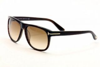 Tom Ford Olivier FT0236 Sunglasses 50P Brown Striated (Brown Gradient Lens) 58mm: Shoes