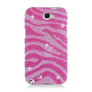 Eagle Cell PDSAMN7100S302 RingBling Brilliant Diamond Case for Samsung Galaxy Note 2   Retail Packaging   Hot Pink Zebra: Cell Phones & Accessories