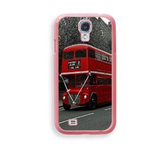 London England Red Double Decker Bus Pink Plastic Bumper Samsung Galaxy S4 I9500 Case   Fits Samsung Galaxy S4 I9500 Cell Phones & Accessories