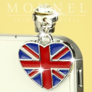 ip233 Cute Britsh Flag LOVE Anti Dust Plug Cover Charm for iPhone 3.5mm Cell Phone: Cell Phones & Accessories