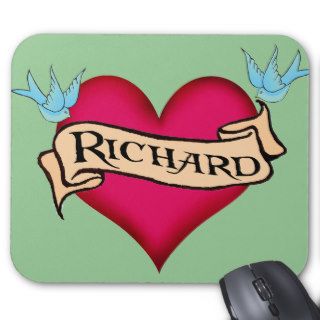 Richard   Custom Heart Tattoo T shirts & Gifts Mouse Pads