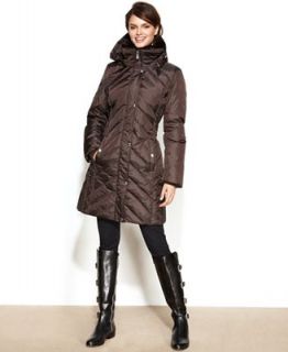 MICHAEL Michael Kors Hooded Faux Fur Collar Quilted Puffer Coat   Coats   Women