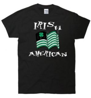 Irish Ireland American Flag St Patricks Day T Shirt: Clothing