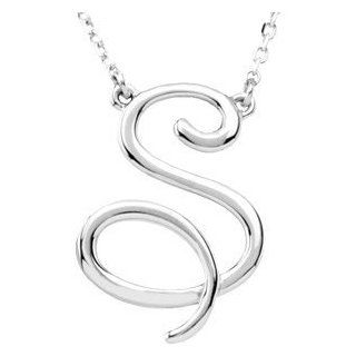 Sterling silver Script Initial Necklace Jewelry