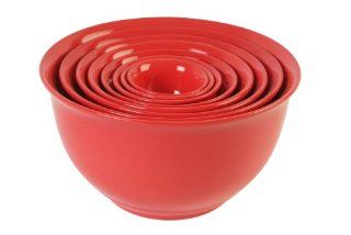 Gibson Sensations 8 Piece Nesting Bowl Set, Red: Kitchen & Dining