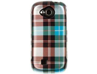 Snap On Plastic Phone Design Cover Case Blue Checkers For Samsung Reality: Cell Phones & Accessories