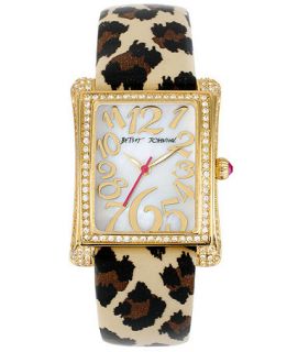 Betsey Johnson Watch, Womens Leopard Print Patent Leather Strap 33x29mm BJ00197 08   Watches   Jewelry & Watches