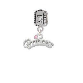 Silver Princess with Pink Crystal Half Marathon Charm Bead: Delight & Co.: Jewelry