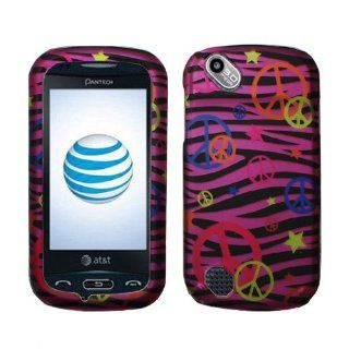 Rubberized Pink Black Zebra Orange Yellow Pink Purple Colorful Peace Star Snap on Design Case Hard Case Skin Cover Faceplate for Pantech Laser P9050 + Screen Protector Film + Free Cell Phone Bag: Cell Phones & Accessories
