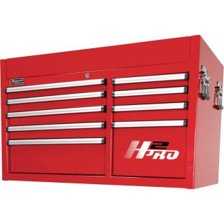 Homak H2PRO 41in. 9-Drawer Top Tool Chest — Red, 41 1/8in.W x 21 3/4in.D x 24 1/2in.H, Model# RD0201091  Tool Chests