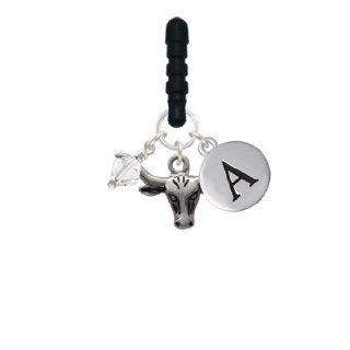 Longhorn Initial Phone Candy Charm Color Silver;Silver Pebble Initial A: Cell Phones & Accessories