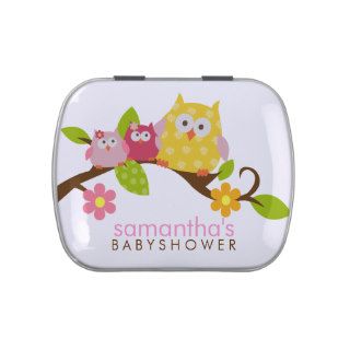 Twin Girl Owls Favor Tin Candy Tins