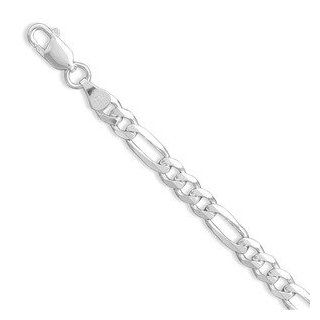 Figaro Chain Bracelet 5.5mm Width 7 or 8 inch Length Men Women Sterling Silver, 7 inch: Jewelry