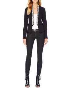 MICHAEL Michael Kors  Jewel Front Blazer, Ribbed Sweater Tank & Waxed Skinny Jeans