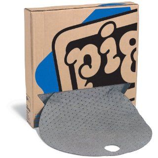 New Pig MAT208 Polypropylene Heavy Weight Barrel Top Absorbent Mat Pad, 35.32 oz Absorbency, 22" Diameter, Gray, For 55 Gallon Steel Drum (Box of 25): Science Lab Spill Containment Supplies: Industrial & Scientific