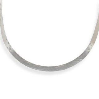 Graduated to 9mm Womens Hammered Open Back Collar Necklace: Torque Necklaces: Jewelry