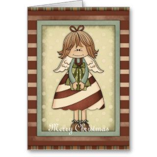 Candy Cane Angel Merry Christmas Greeting Card